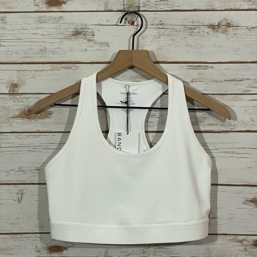 NWT Bandier All Access Rib Front Row Bra - White - XL - Picture 6 of 11